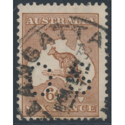 AUSTRALIA - 1923 6d chestnut Kangaroo, 3rd watermark, perf. OS, used – ACSC # 21Aba