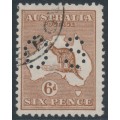 AUSTRALIA - 1923 6d chestnut Kangaroo, 3rd watermark, perf. OS, CTO – ACSC # 21Awc AUSTRALIA - 1923 6d chestnut Kangaroo, 3rd watermark, perf. OS, CTO – ACSC # 21Awc