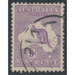 AUSTRALIA - 1919 9d pale violet Kangaroo, die IIB, 3rd watermark, used – ACSC # 27B