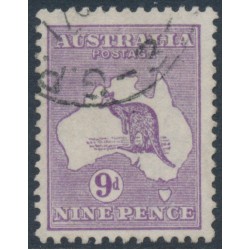 AUSTRALIA - 1919 9d violet Kangaroo, die IIB, 3rd watermark, used – ACSC # 27A