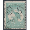 AUSTRALIA - 1920 1/- blue-green Kangaroo, die IIB, perf. OS, used – ACSC # 33Aba AUSTRALIA - 1920 1/- blue-green Kangaroo, die IIB, perf. OS, used – ACSC # 33Aba
