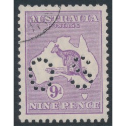 AUSTRALIA - 1929 9d violet Kangaroo, SM watermark, perf. OS, CTO – ACSC # 28Awb