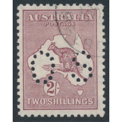 AUSTRALIA - 1929 2/- maroon Kangaroo, SM watermark, perf. OS, CTO – ACSC # 39Awa