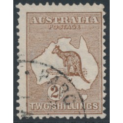 AUSTRALIA - 1913 2/- brown Kangaroo, 1st watermark, used – ACSC # 35A