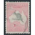 AUSTRALIA - 1932 10/- grey/pink Kangaroo, CofA watermark, used – ACSC # 50A