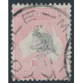 AUSTRALIA - 1932 10/- grey/aniline pink Kangaroo, CofA watermark, used – ACSC # 50D