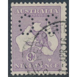 AUSTRALIA - 1915 9d violet Kangaroo, 2nd watermark, perf. OS, used – ACSC # 25Aba