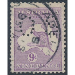 AUSTRALIA - 1915 9d violet Kangaroo, 2nd watermark, perf. OS, used – ACSC # 25Aba