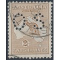 AUSTRALIA - 1915 2/- light brown Kangaroo, 2nd watermark, perf. OS, used – ACSC # 25Aba AUSTRALIA - 1915 2/- light brown Kangaroo, 2nd watermark, perf. OS, used – ACSC # 25Aba
