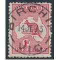 AUSTRALIA - 1913 1d deep red Kangaroo, die II, used – ACSC # 3D