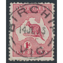 AUSTRALIA - 1913 1d deep red Kangaroo, die II, used – ACSC # 3D