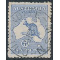 AUSTRALIA - 1913 6d ultramarine Kangaroo, 1st watermark, used – ACSC # 17A