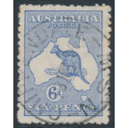 AUSTRALIA - 1913 6d ultramarine Kangaroo, 1st watermark, used – ACSC # 17A