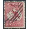AUSTRALIA - 1913 1d deep red Kangaroo, die II, sideways watermark, used – ACSC # 3Dab