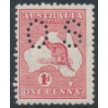 AUSTRALIA - 1914 1d red Kangaroo, die IIA, perf. small OS, MH – ACSC # 4Aba