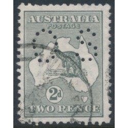 AUSTRALIA - 1913 2d grey Kangaroo, 1st watermark, 'BENCE' [1R49], used – ACSC # 5A(1)p+bc