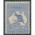 AUSTRALIA - 1913 6d deep blue Kangaroo, 1st watermark, MH – ACSC # 17D