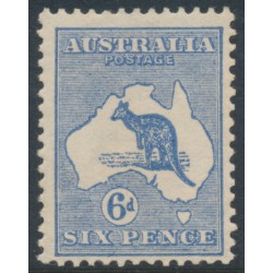 AUSTRALIA - 1913 6d deep blue Kangaroo, 1st watermark, MH – ACSC # 17D