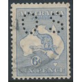 AUSTRALIA - 1915 6d pale ultramarine Kangaroo, 2nd watermark, perf. OS, used – ACSC # 18Aba