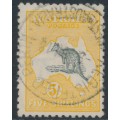 AUSTRALIA - 1915 5/- grey/chrome Kangaroo, 2nd watermark, used – ACSC # 43B