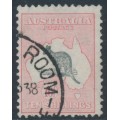 AUSTRALIA - 1932 10/- grey/pale rose-crimson Kangaroo, CofA watermark, used – ACSC # 50C