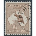 AUSTRALIA - 1913 2/- brown Kangaroo, 1st watermark, CTO – ACSC # 35Awc