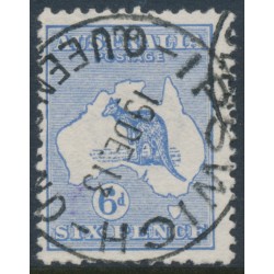 AUSTRALIA - 1913 6d ultramarine Kangaroo, 1st watermark, used – ACSC # 17A