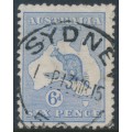 AUSTRALIA - 1913 6d blue Kangaroo, 1st watermark, used – ACSC # 17C AUSTRALIA - 1913 6d blue Kangaroo, 1st watermark, used – ACSC # 17C