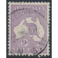 AUSTRALIA - 1915 9d pale violet Kangaroo, 2nd watermark, used – ACSC # 25B AUSTRALIA - 1915 9d pale violet Kangaroo, 2nd watermark, used – ACSC # 25B