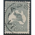 AUSTRALIA - 1915 2d grey Kangaroo, die I, 3rd watermark, used – ACSC # 7B