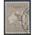 AUSTRALIA - 1916 2/- dull brown Kangaroo, 3rd watermark, used – ACSC # 37C