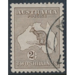 AUSTRALIA - 1916 2/- dull brown Kangaroo, 3rd watermark, used – ACSC # 37C
