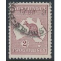 AUSTRALIA - 1924 2/- maroon Kangaroo, 3rd watermark, used – ACSC # 38A