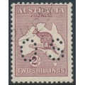 AUSTRALIA - 1929 2/- maroon Kangaroo, SM watermark, perf. OS, CTO – ACSC # 39Awa AUSTRALIA - 1929 2/- maroon Kangaroo, SM watermark, perf. OS, CTO – ACSC # 39Awa