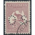 AUSTRALIA - 1929 2/- maroon Kangaroo, SM watermark, perf. OS, CTO – ACSC # 39Awa AUSTRALIA - 1929 2/- maroon Kangaroo, SM watermark, perf. OS, CTO – ACSC # 39Awa