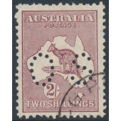 AUSTRALIA - 1929 2/- maroon Kangaroo, SM watermark, perf. OS, CTO – ACSC # 39Awa AUSTRALIA - 1929 2/- maroon Kangaroo, SM watermark, perf. OS, CTO – ACSC # 39Awa