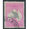 AUSTRALIA - 1917 10/- grey/pink Kangaroo, 'break in NSW coast' [L6], CTO – ACSC # 48B(D)d+w
