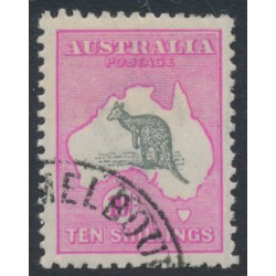 AUSTRALIA - 1917 10/- grey/pink Kangaroo, 'break in NSW coast' [L6], CTO – ACSC # 48B(D)d+w