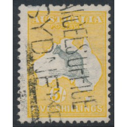 AUSTRALIA - 1913 5/- grey/chrome Kangaroo, 1st watermark, used – ACSC # 42A