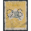 AUSTRALIA - 1915 5/- grey/chrome Kangaroo, 2nd watermark, perf. OS, used – ACSC # 43Bb