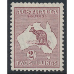 AUSTRALIA - 1929 2/- maroon Kangaroo, SM watermark, MH – ACSC # 39A