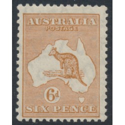 AUSTRALIA - 1932 6d pale chestnut Kangaroo, CofA watermark, MNH – ACSC # 23B