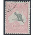AUSTRALIA - 1932 10/- grey/pink Kangaroo, CofA watermark, used – ACSC # 50A