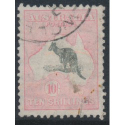 AUSTRALIA - 1932 10/- grey/pink Kangaroo, CofA watermark, used – ACSC # 50A