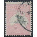 AUSTRALIA - 1932 10/- grey/pink Kangaroo, CofA watermark, used – ACSC # 50A