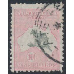 AUSTRALIA - 1932 10/- grey/pink Kangaroo, CofA watermark, used – ACSC # 50A