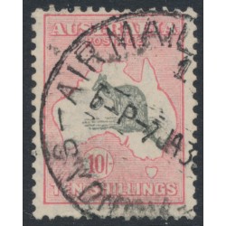 AUSTRALIA - 1932 10/- grey/rose-crimson Kangaroo, CofA watermark, used – ACSC # 50B