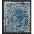 NEW ZEALAND - 1885 8d blue QV (2nd Sideface), NZ star watermark (6mm), perf. 12:11½, used – SG # 192 NEW ZEALAND - 1885 8d blue QV (2nd Sideface), NZ star watermark (6mm), perf. 12:11½, used – SG # 192
