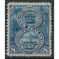 NEW ZEALAND - 1898 8d indigo Maori War Canoe, perf. 15, no watermark, MH – SG # 255 NEW ZEALAND - 1898 8d indigo Maori War Canoe, perf. 15, no watermark, MH – SG # 255