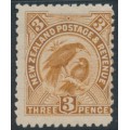 NEW ZEALAND - 1900 3d yellow-brown Huias, perf. 11:11, no watermark, MH – SG # 261 NEW ZEALAND - 1900 3d yellow-brown Huias, perf. 11:11, no watermark, MH – SG # 261